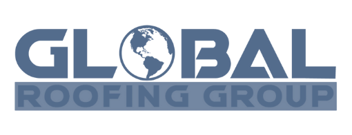 Global Roofing Group logo featuring stylized globe within bold blue text — corporate client in construction industry leadership coaching and executive development.
